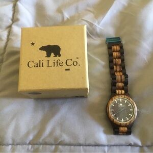Cali Life Men's Wooden Watch - Brown and Black